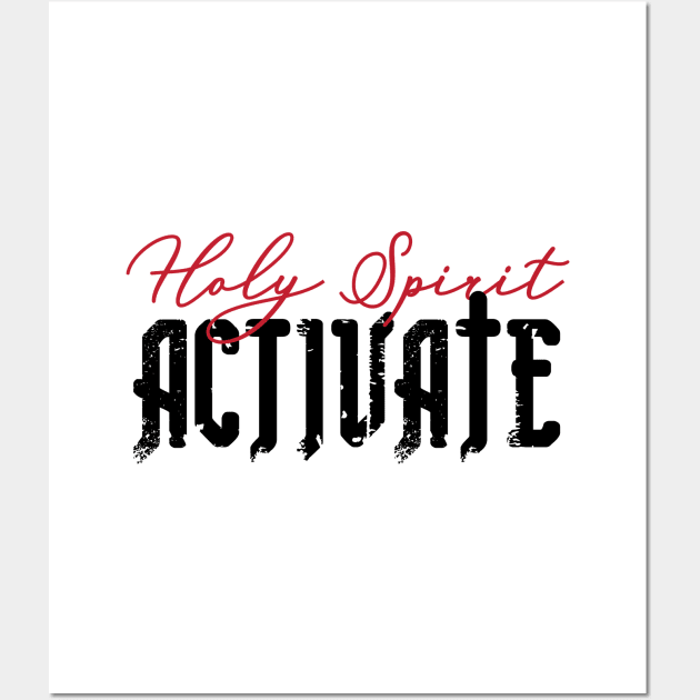 Holy Spirit Activate Momlife Funny Trendy Quote Wall Art by BadrooGraphics Store